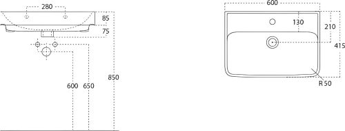 Раковина STWORKI 60 19060-KL в Минеральных Водах