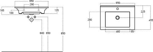 Мебельная раковина STWORKI Брамминг 65 9065-KL в Минеральных Водах